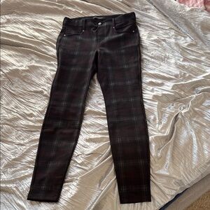 Liverpool Black, Purple and Gray Plaid Skinny Pants